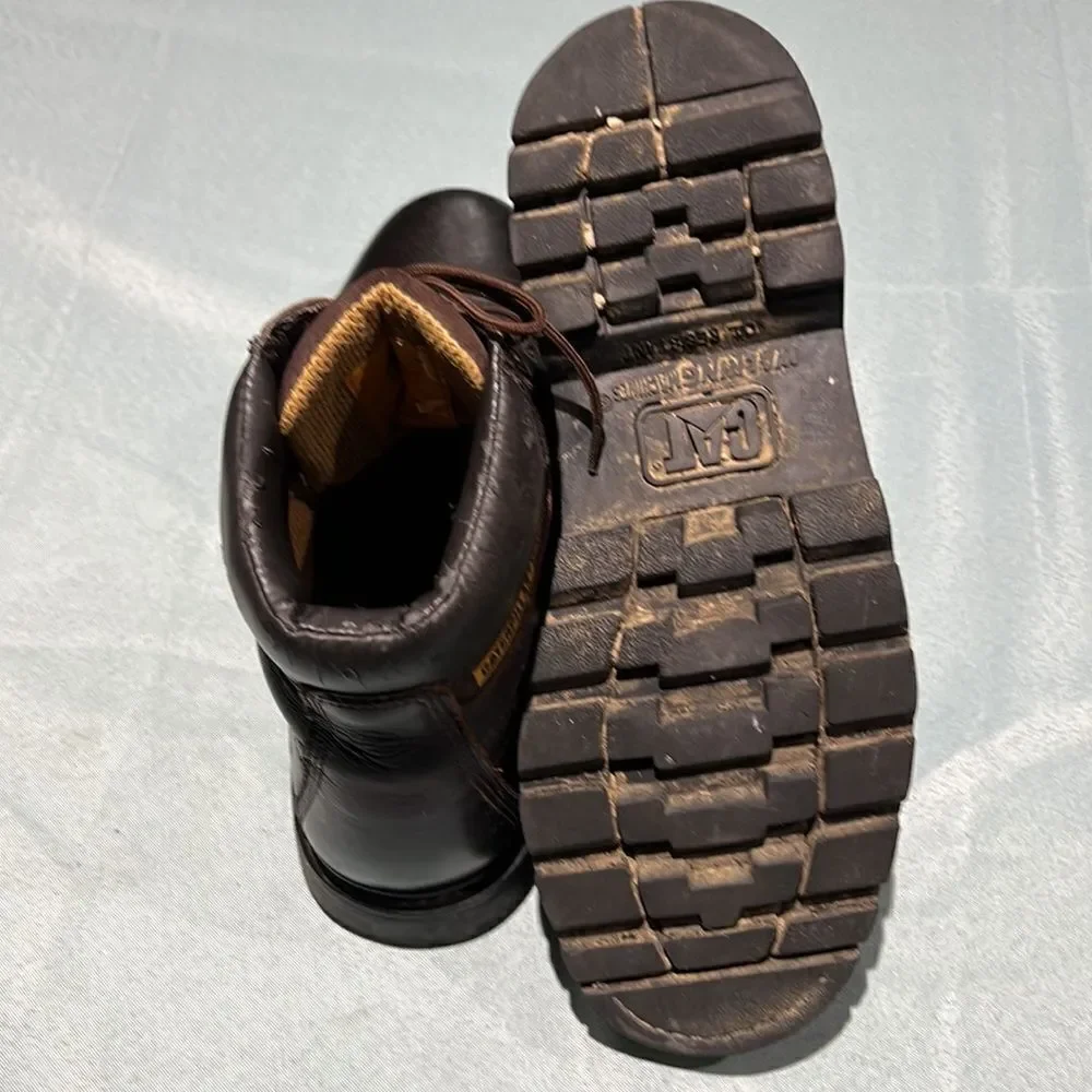 CAT Men Burgundy Colorado‎ Leather Boots Size 12 B52